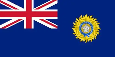 Flag of British India: a Union Flag in the canton and the Star of India in the fly